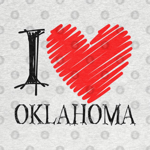 I Love Oklahoma, Oklahoma Love, Oklahoma Merch, Oklahoma Gift Ideas by TinPis